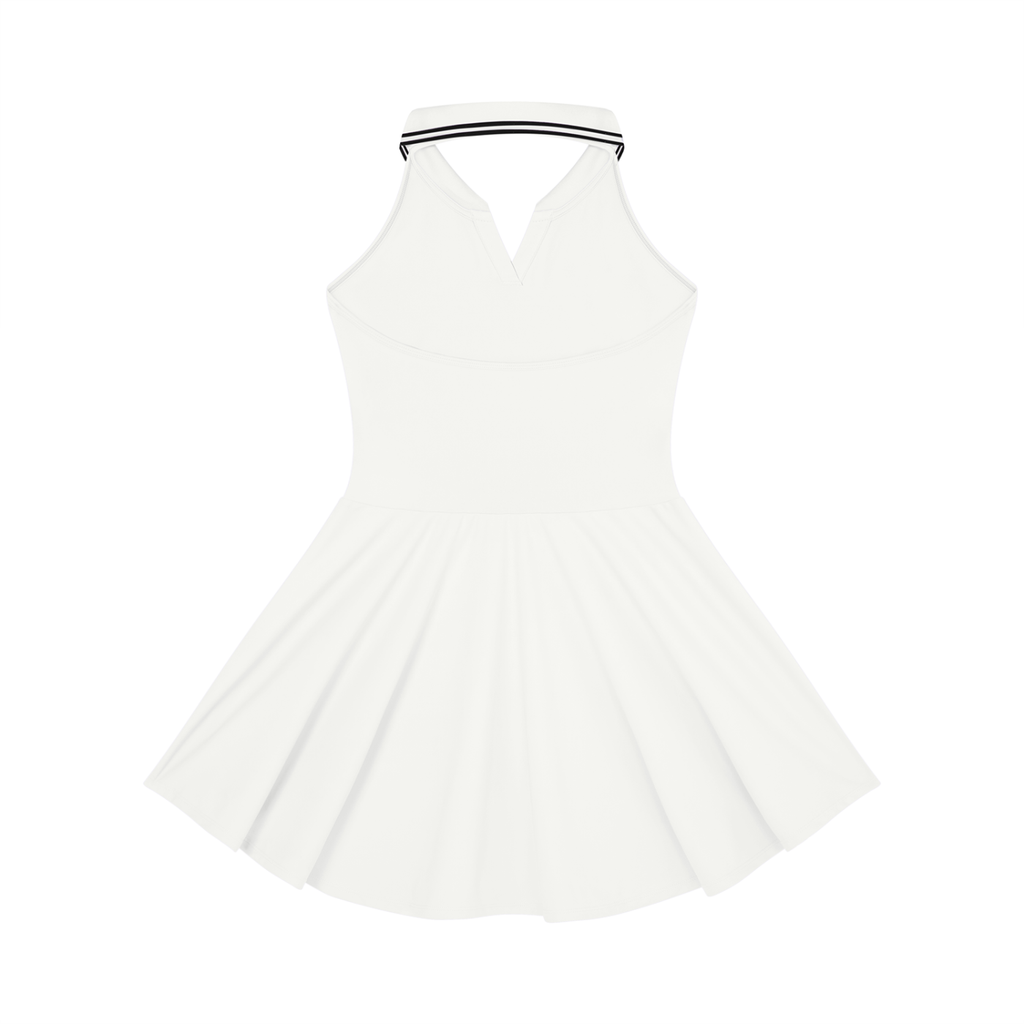 SAINT SEANS USA – WOMENS HALTER A-LINE TENNIS DRESS (WHITE)