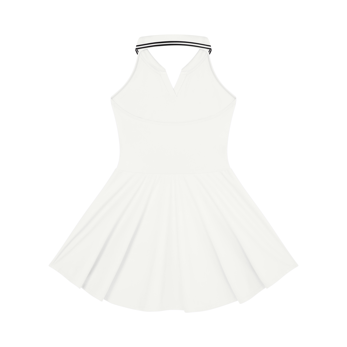 SAINT SEANS USA – WOMENS HALTER A-LINE TENNIS DRESS (WHITE)