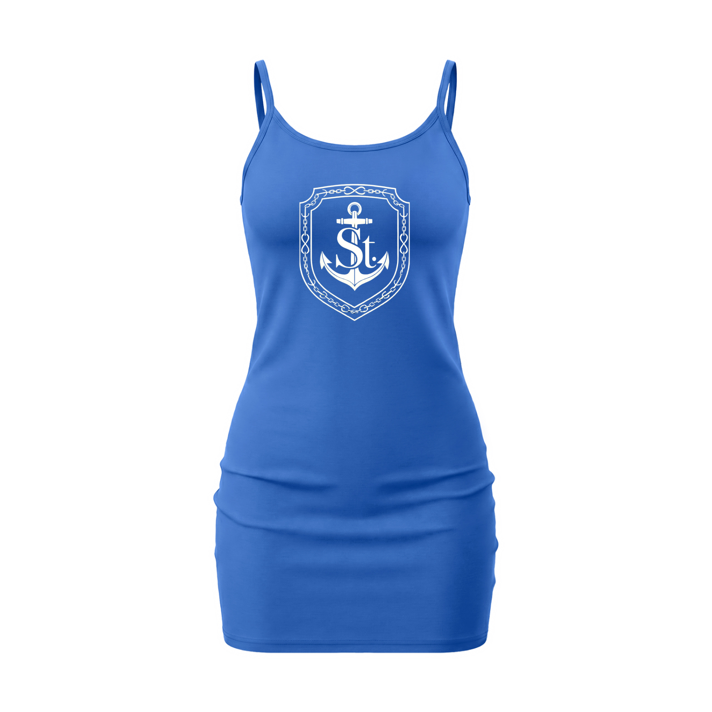 SAINT SEANS USA – WOMENS ANCHOR CREST BODYCON DRESS (ROYAL BLUE)