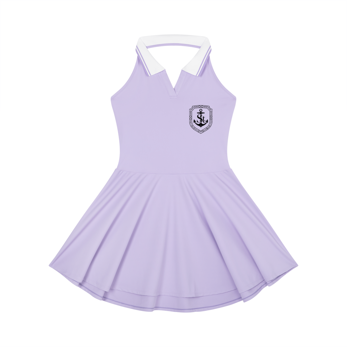 SAINT SEANS USA – WOMENS HALTER A-LINE TENNIS DRESS (WHITE)