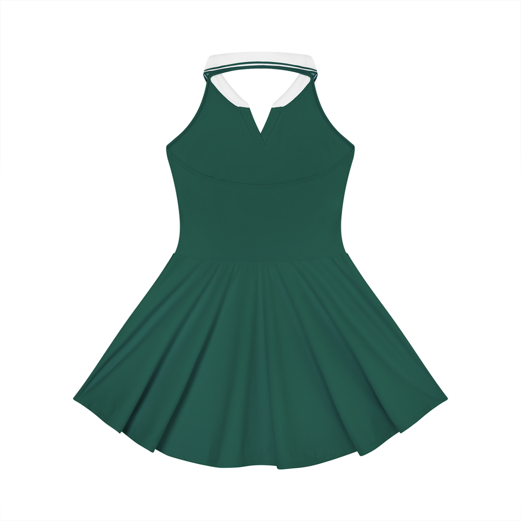SAINT SEANS USA – WOMENS HALTER A-LINE TENNIS DRESS (WHITE)