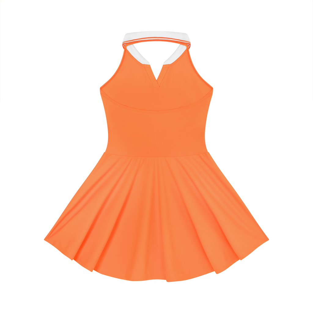 SAINT SEANS USA – WOMENS HALTER A-LINE TENNIS DRESS (WHITE)