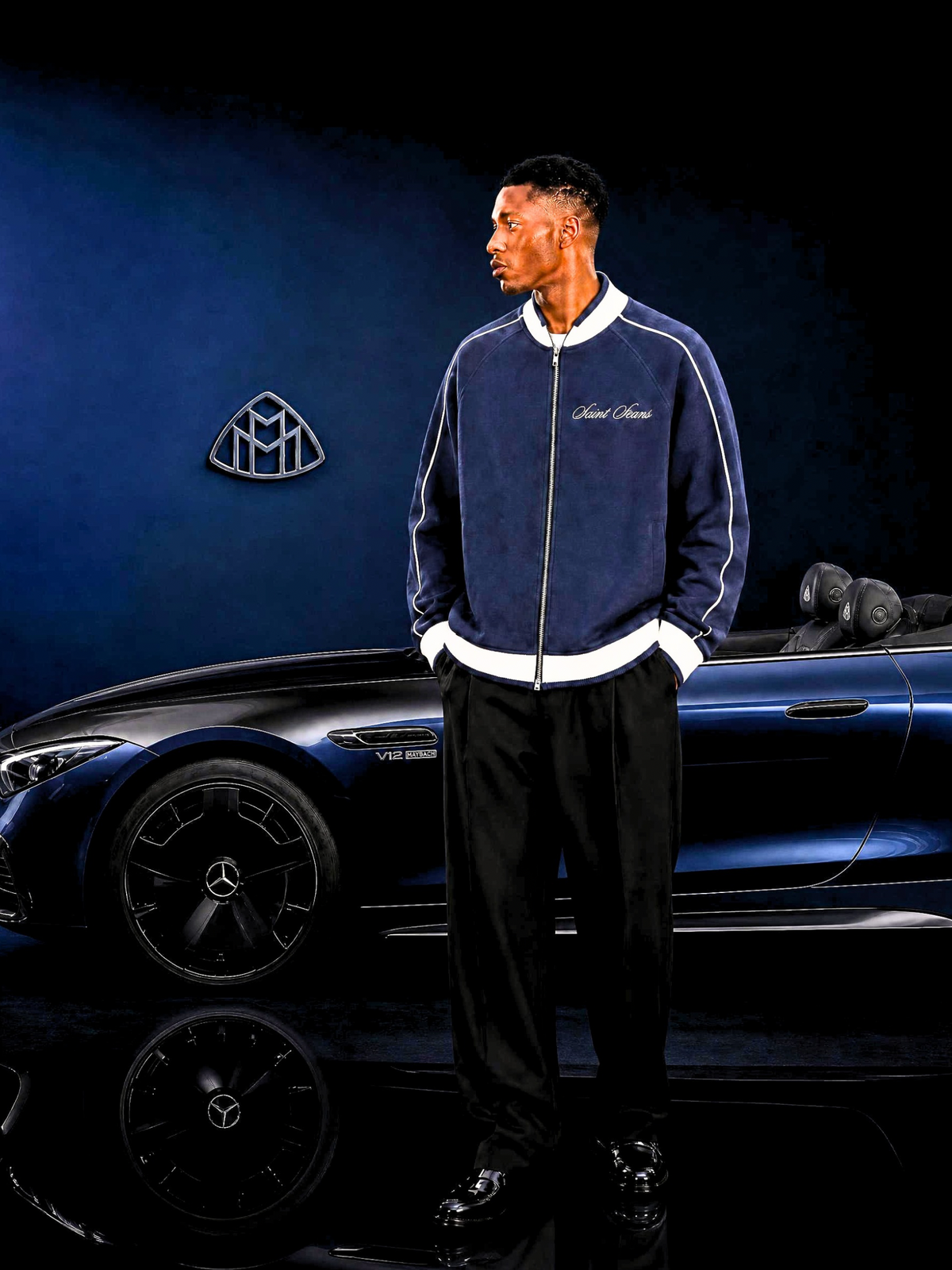 SAINT SEANS HERITAGE HOUSE - The Souvenir Bomber Jacket in Midnight Habor