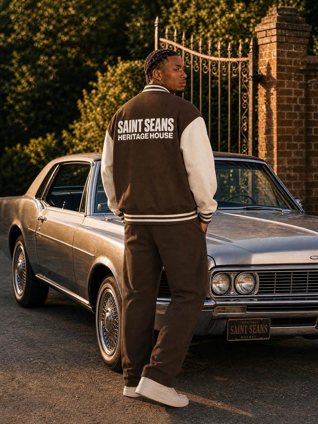 SAINT SEANS Heritage House Two-Tone Varsity Jacket
