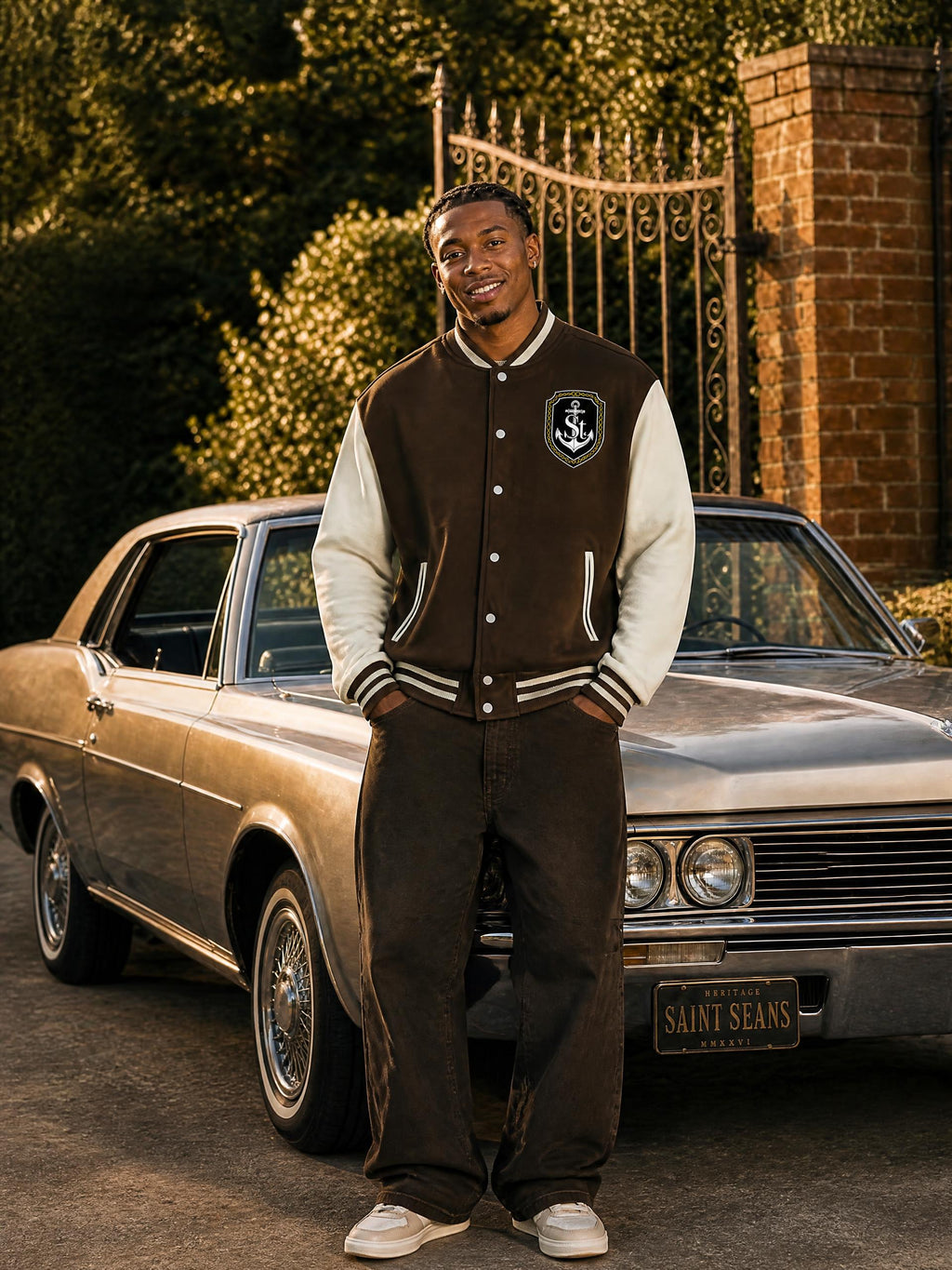 SAINT SEANS Heritage House Two-Tone Varsity Jacket