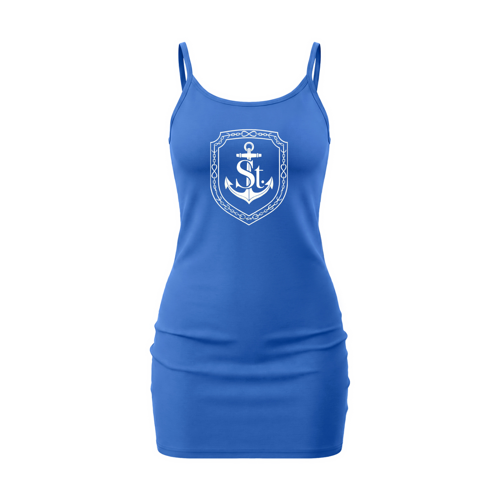 SAINT SEANS USA – WOMENS ANCHOR CREST BODYCON DRESS (ROYAL BLUE)